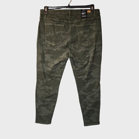 Sanctuary Social Standard Ankle Skinny Jeans in Prosperity Camo Green 18W NWT - Picture 6 of 9
